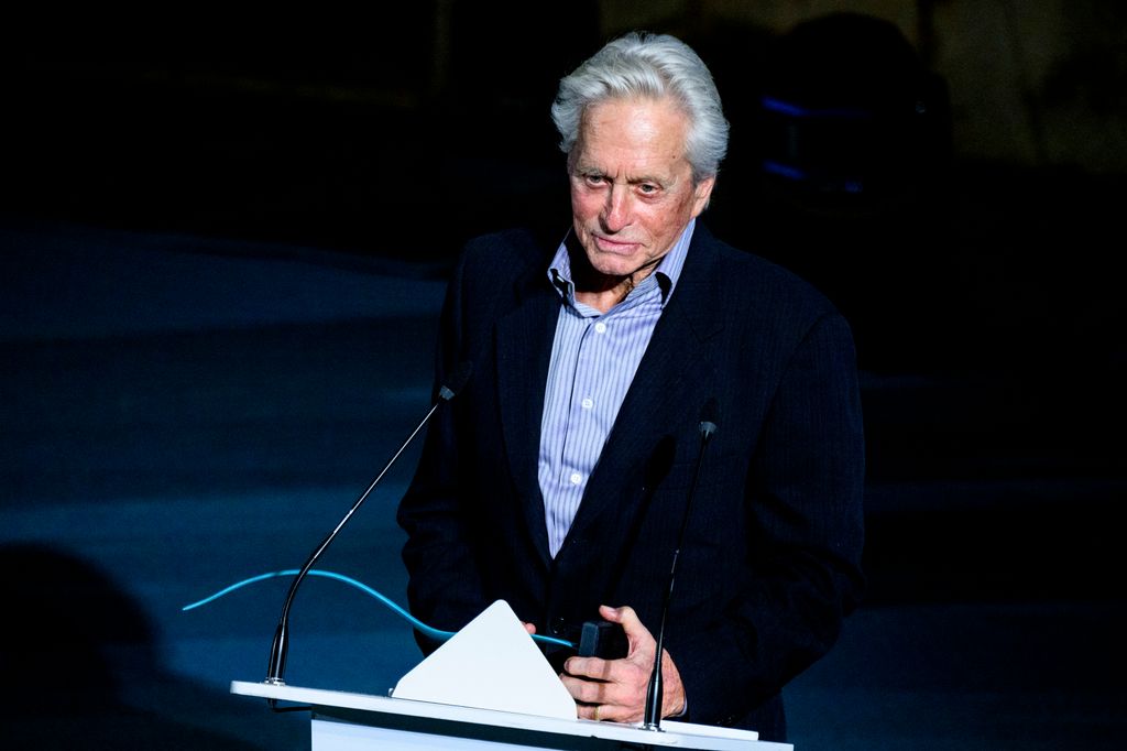 Michael Douglas receiving the Master of Cinema Award during the Atlantida Mallorca Film Fest 