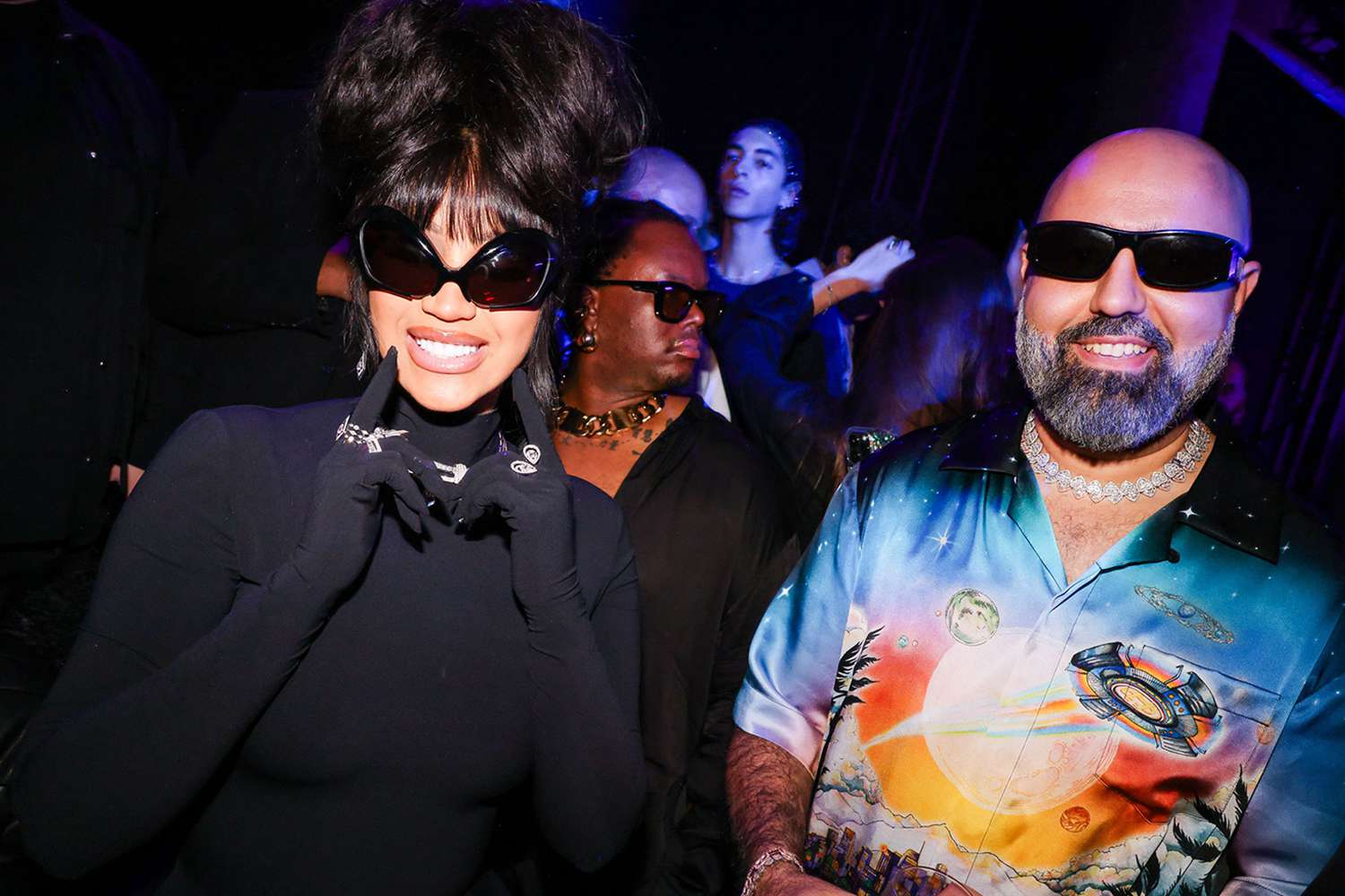 Cardi B and Charaf Tajer at the Casablanca Afterparty "CAN'T GET ENOUGH", Pavillon Cambon, Paris, France