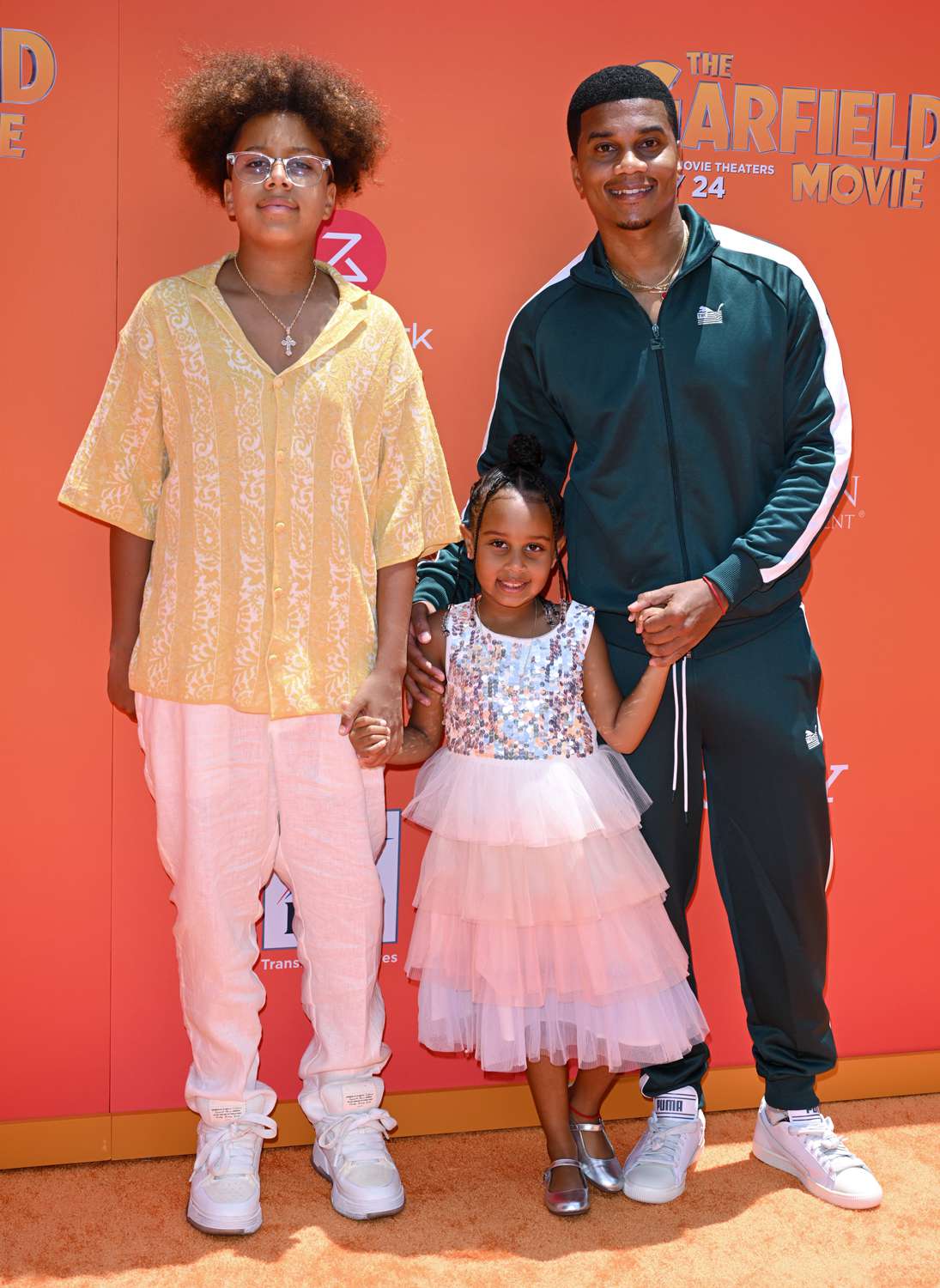 Cree Taylor Hardrict, Cairo Tiahna Hardrict, and Cory Hardrict attend the Columbia Pictures World Premiere of The Garfield Movie at TCL Chinese Theatre on May 19, 2024 in Hollywood, California. (