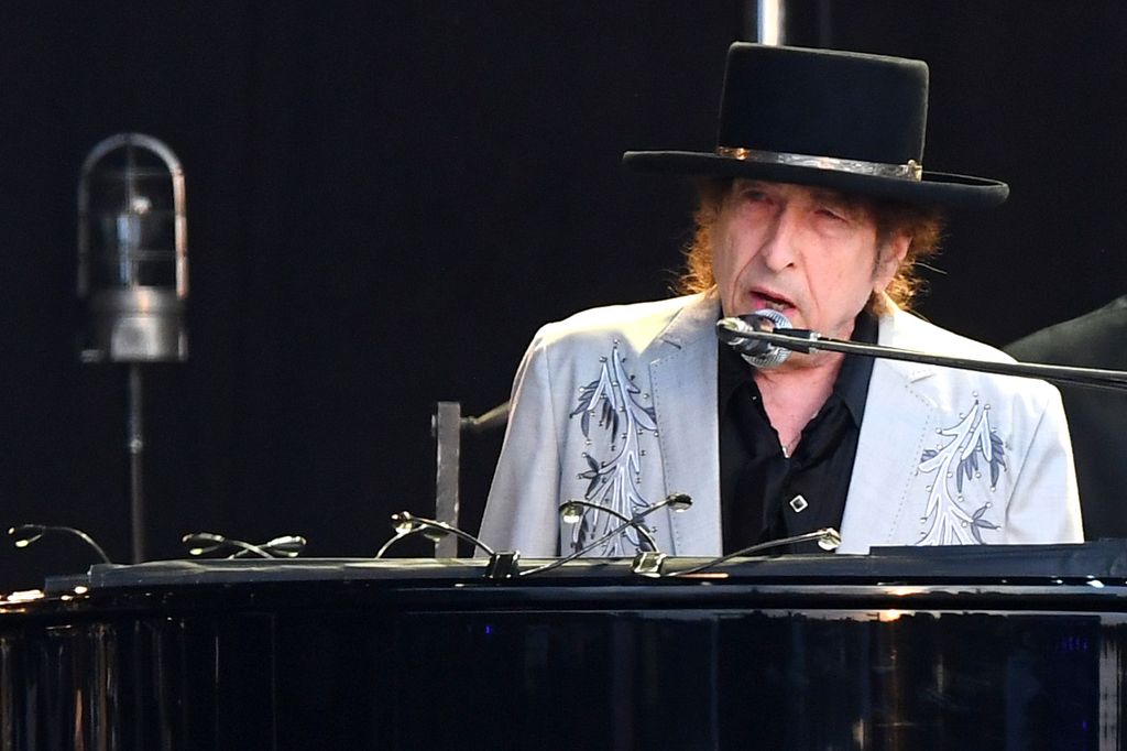 Bob Dylan performs on a double bill with Neil Young at Hyde Park on July 12, 2019 in London, England