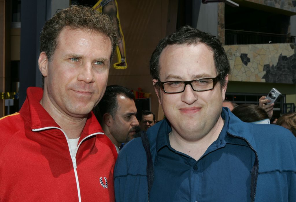 Actor Will Ferrell and director Jesse Dylan (R) pose together at the premiere of "Kicking and Screaming" at Universal City Walk on May 1, 2005 in Universal City, California. 