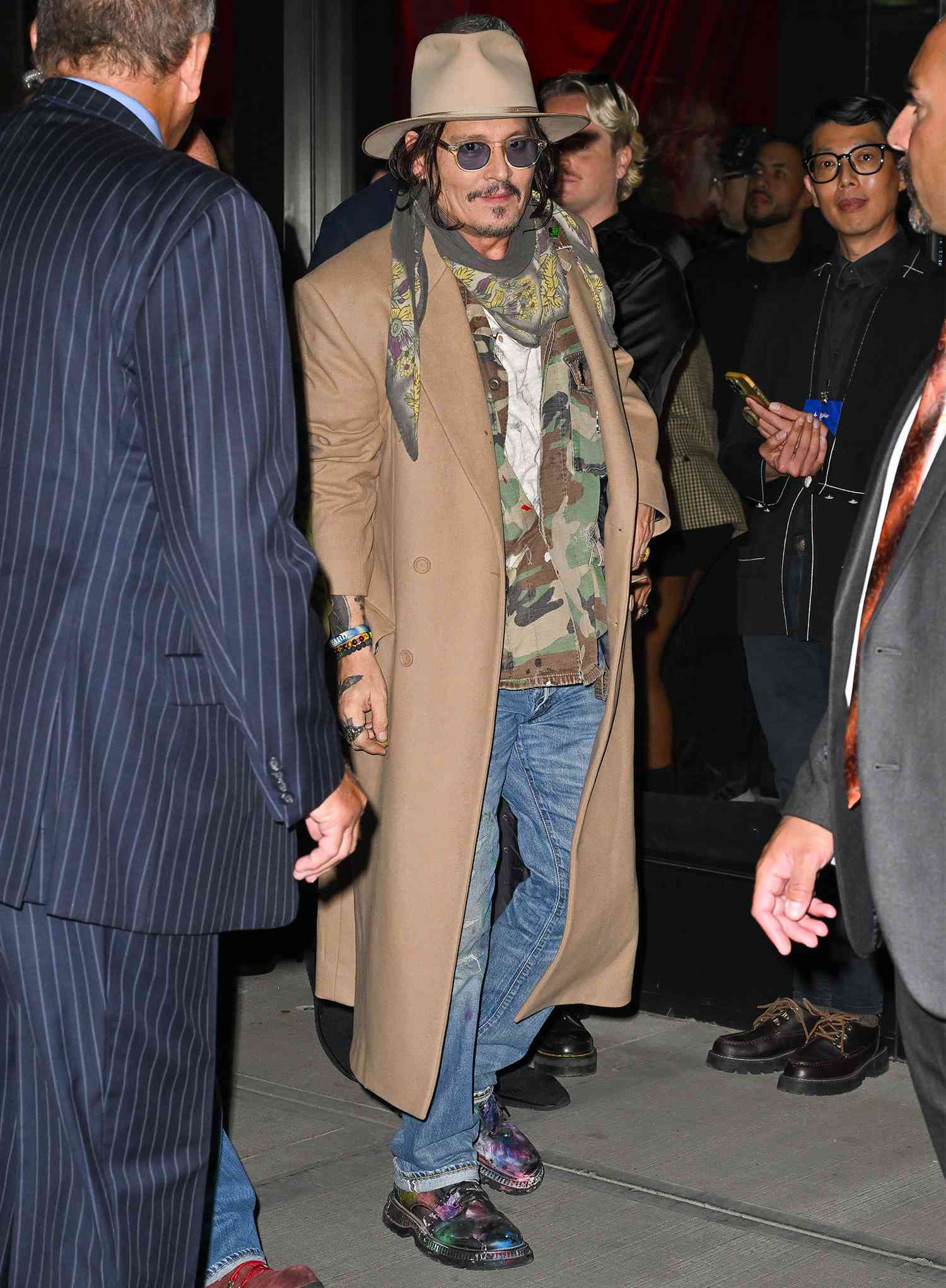 Johnny Depp is seen on the streets of Manhattan on September 30, 2024 in New York City