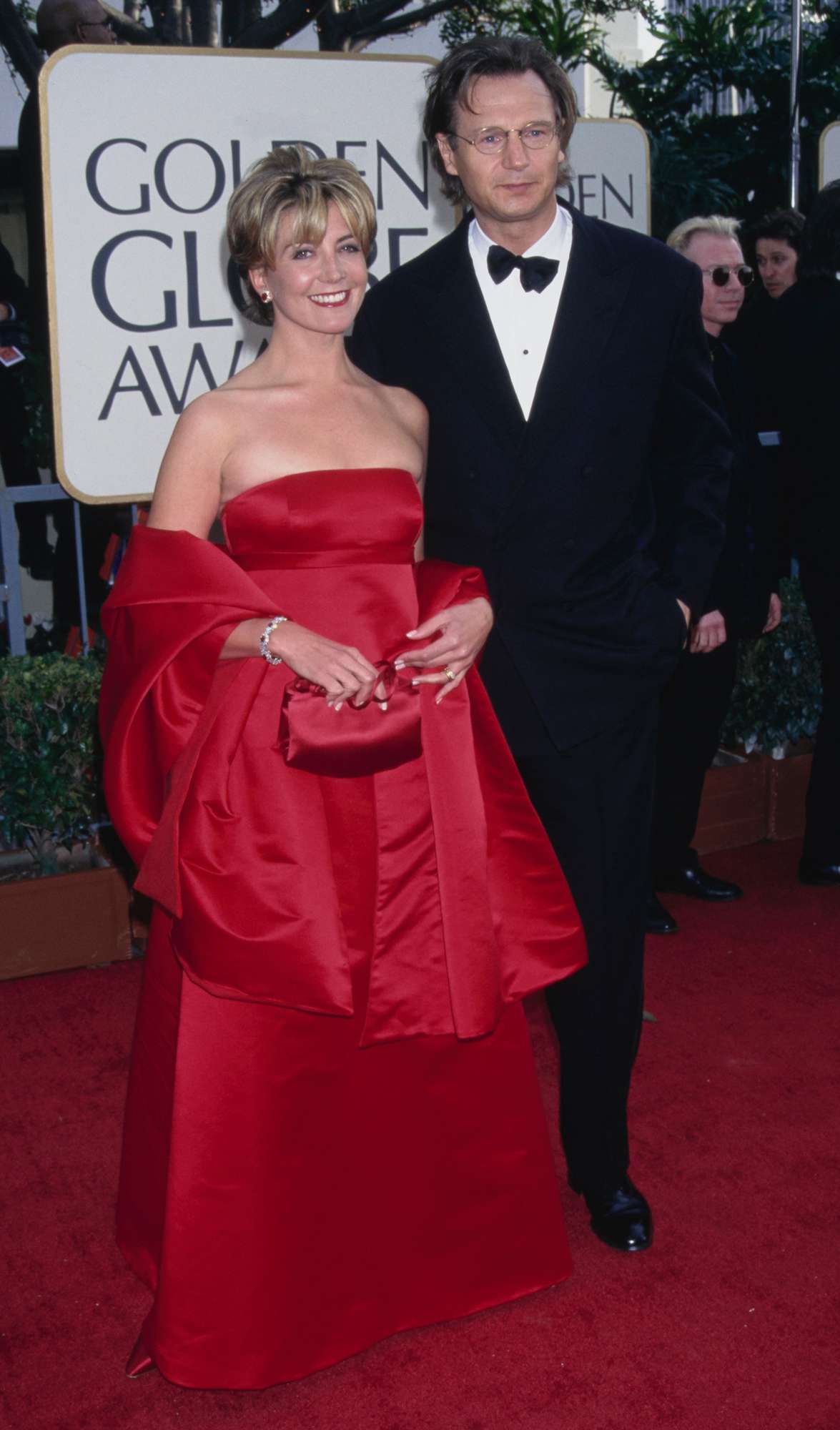 Natasha Richardson, Liam Neeson attend the 54th Golden Globe Awards, held at the Beverly Hilton Hotel in Beverly Hills, California, 19th January 1997