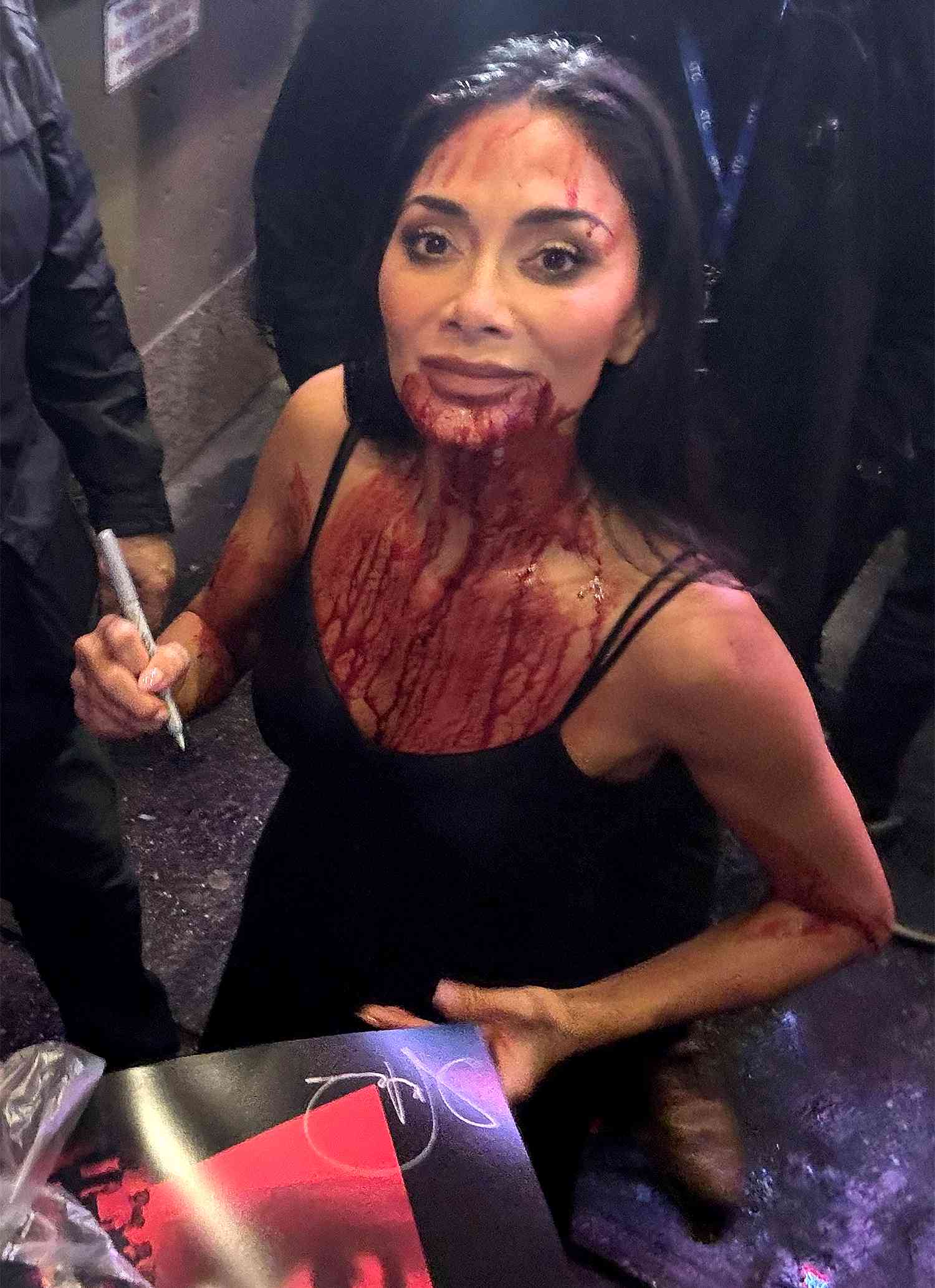 EXCLUSIVE: Nicole Scherzinger Covered In Fake Blood After Her Broadway Debut 