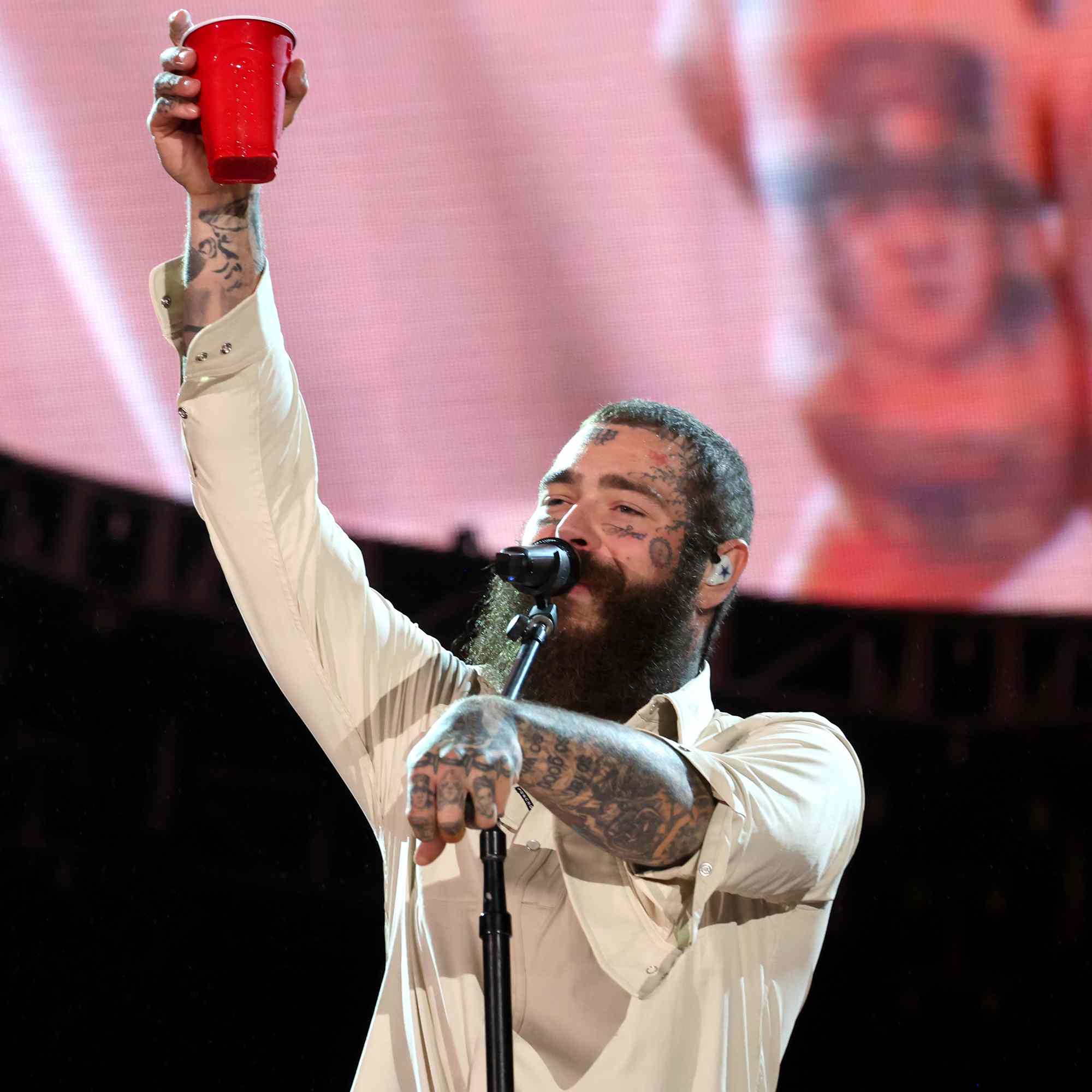 Post Malone performs onstage during the Global Citizen Festival 2024 in Central Park on September 28, 2024 in New York City.