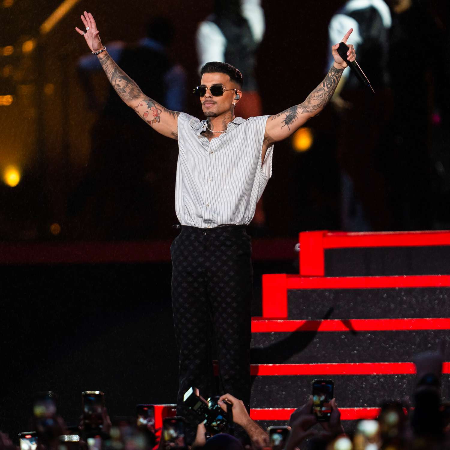 Rauw Alejandro performs during the 2024 Global Citizen Festival in Central Park on September 28, 2024 in New York City. 