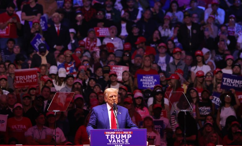 Republican presidential candidate Donald Trump speaks at a campaign rally at Madison Square Garden on October 27 in New York City.