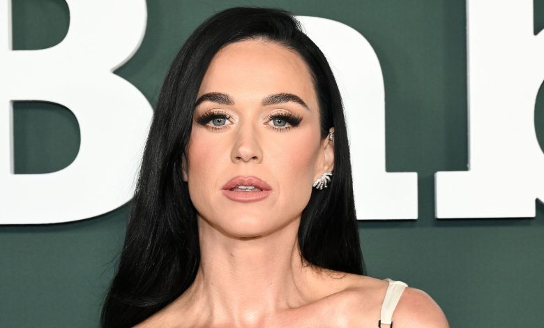 Katy Perry Wears Elegant Silk Gown with Chain Detailing to Baby2Baby Gala in Los Angeles