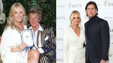 Sir Rod Stewart's towering son, 18, poses with Tess Daly's lookalike daughter, 20, for rare photos