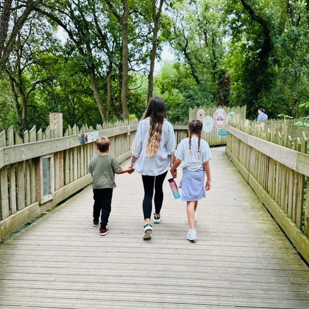 Emily Andre with her two children, Theo and Amelia