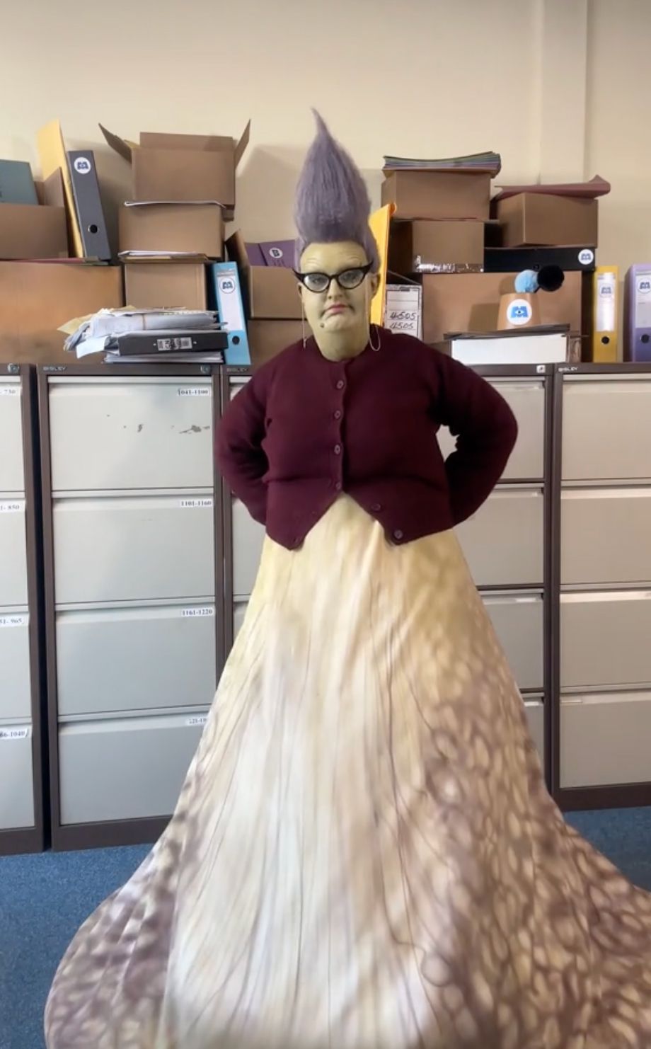 Amelia Dimoldenberg Sends Public Service Announcement to Her Crushes Before Debuting Unrecognizable Monsters Inc. Halloween Costume