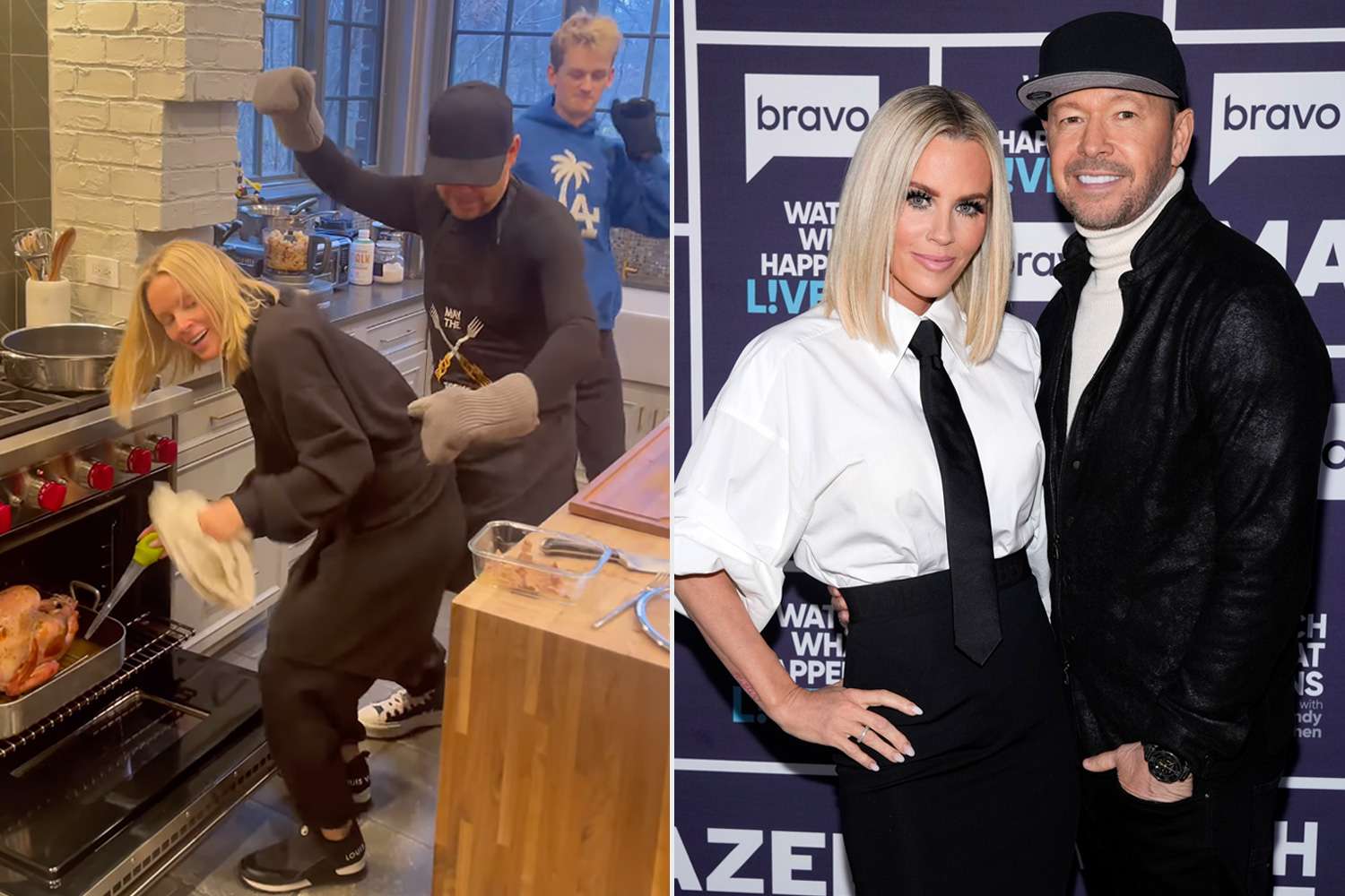 Donnie Wahlberg and Jenny McCarthy 'Drop It Low' as They 'Shake Your Ass and Baste' Their Thanksgiving Turkey