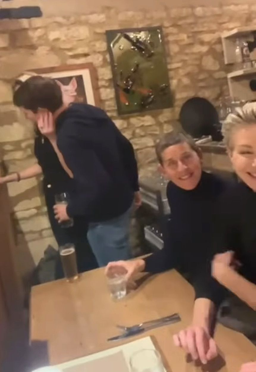 Ellen DeGeneres Ditches Signature Platinum Hair as She's Spotted at British Pub Post Move