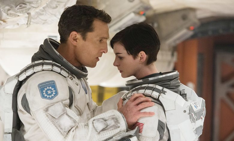 Interstellar, from left: Matthew McConaughey, Anne Hathaway, 2014.