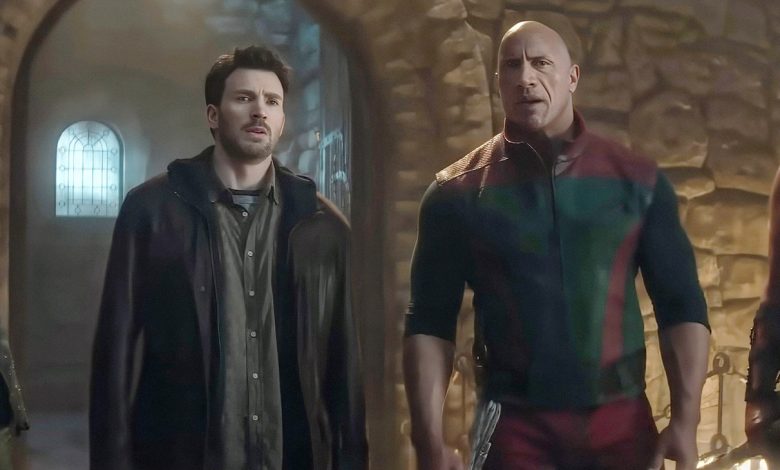 Red One, from left: Chris Evans, Dwayne Johnson, 2024.