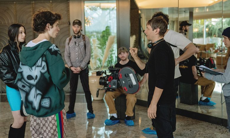 Cinematographer Drew Daniels (center) on the set of