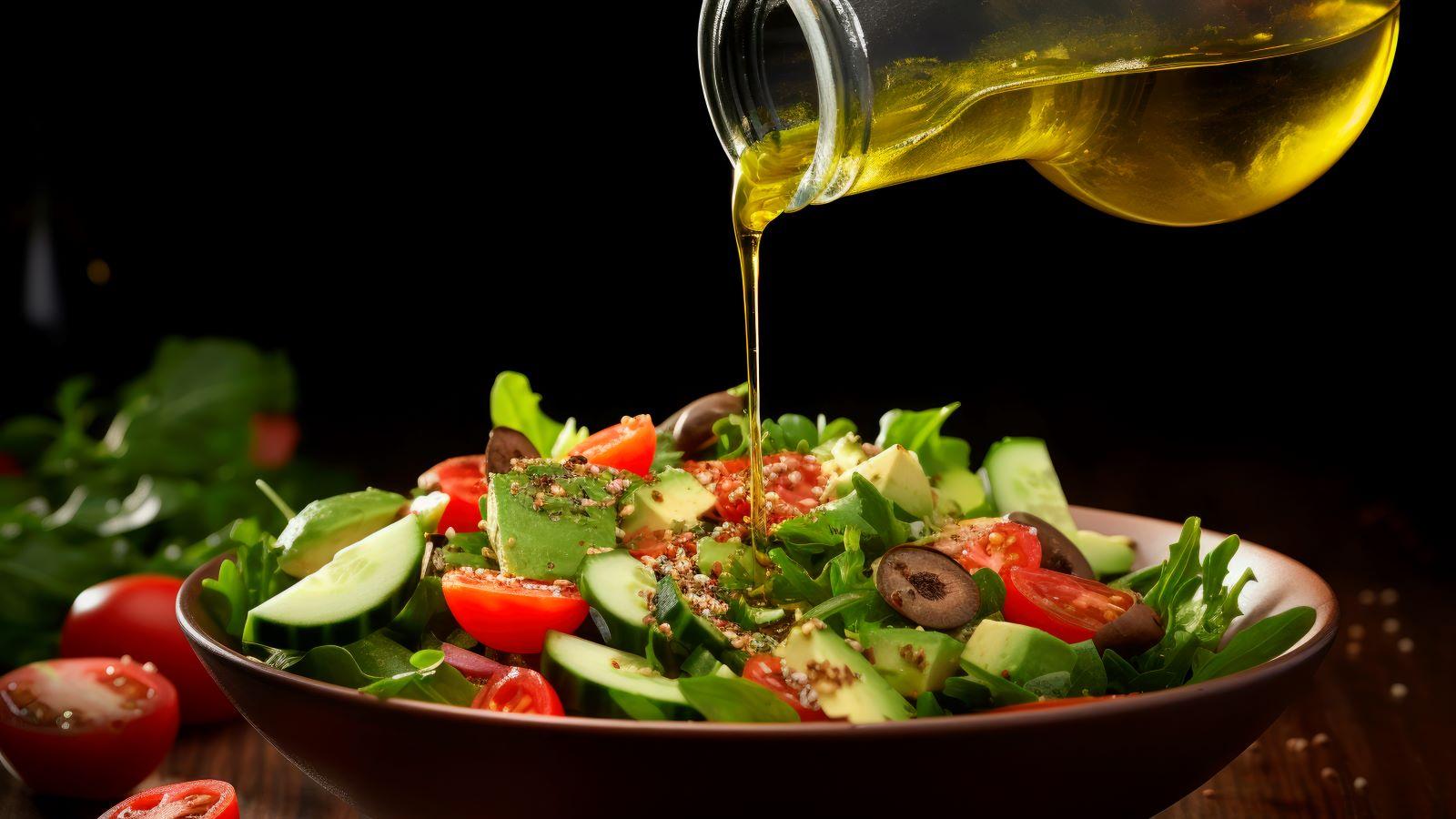 Oil being poured on food