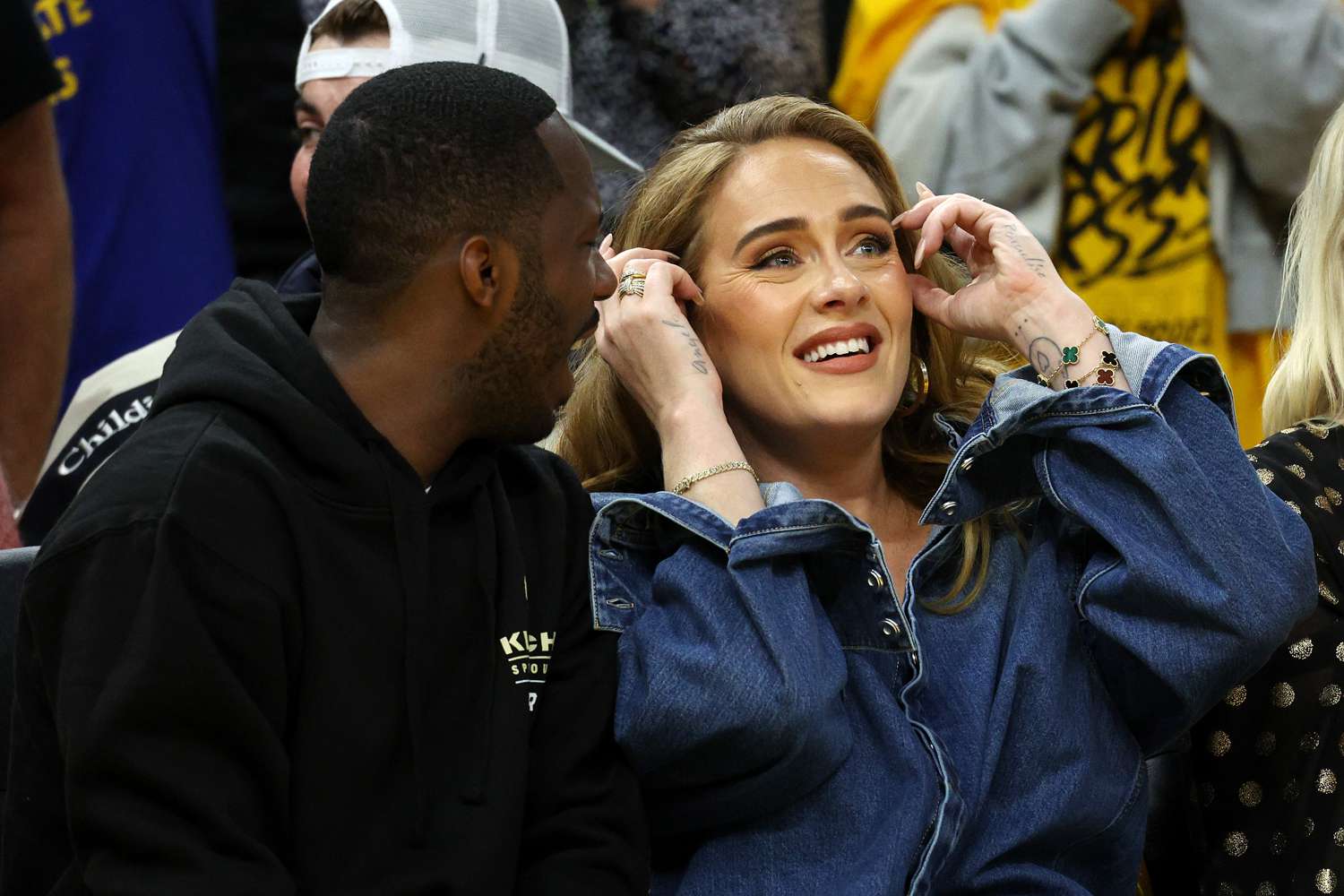 Agent Rich Paul and Adele attend Game Two of the 2022 NBA Playoffs Western Conference Finals between the Golden State Warriors and the Dallas Mavericks at Chase Center on May 20, 2022 in San Francisco, California.