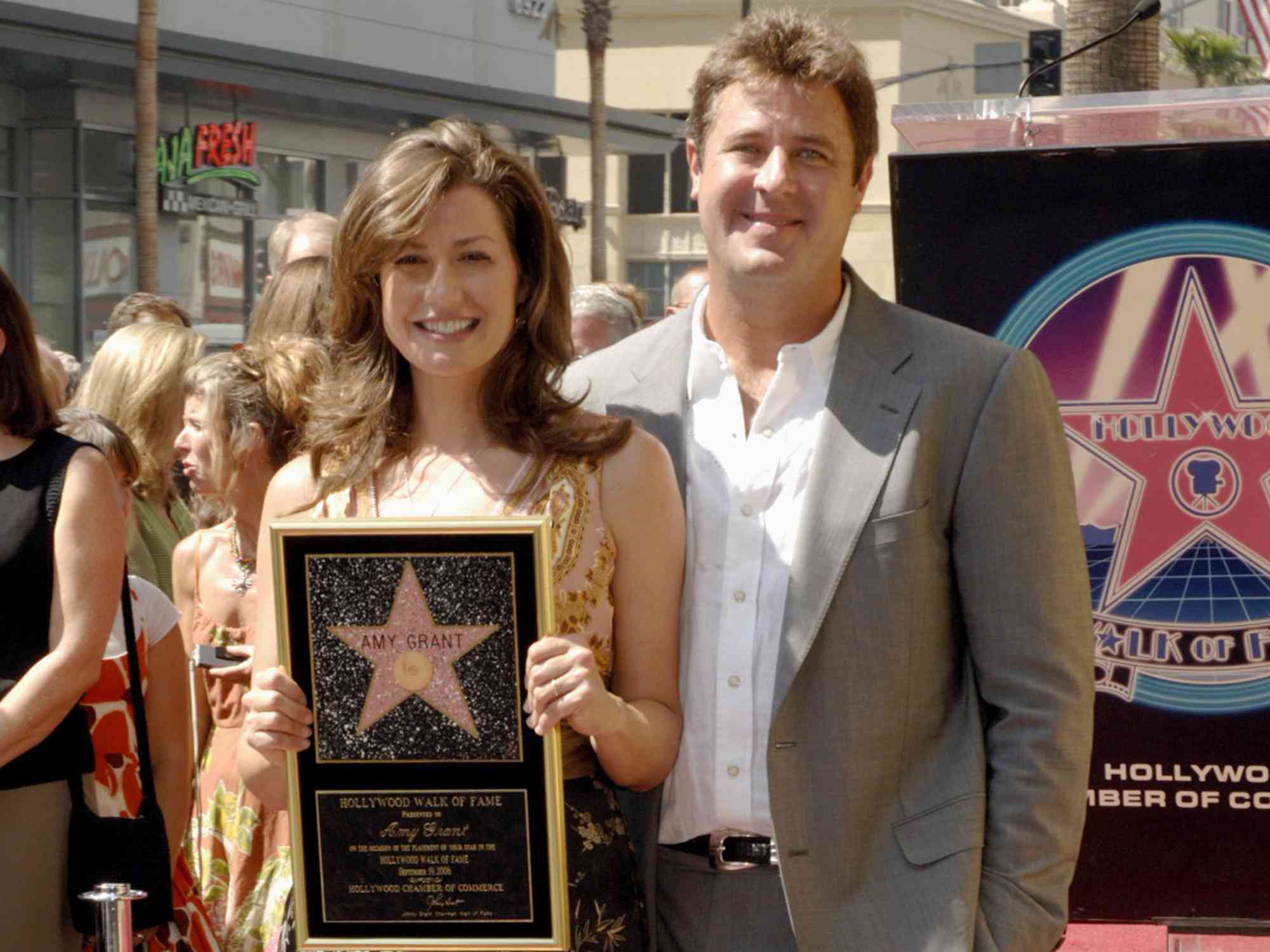 Vince Gill and Amy Grant attend the unveiling of her star on The Hollywood Walk of Fame September 19, 2006 in Hollywood, California