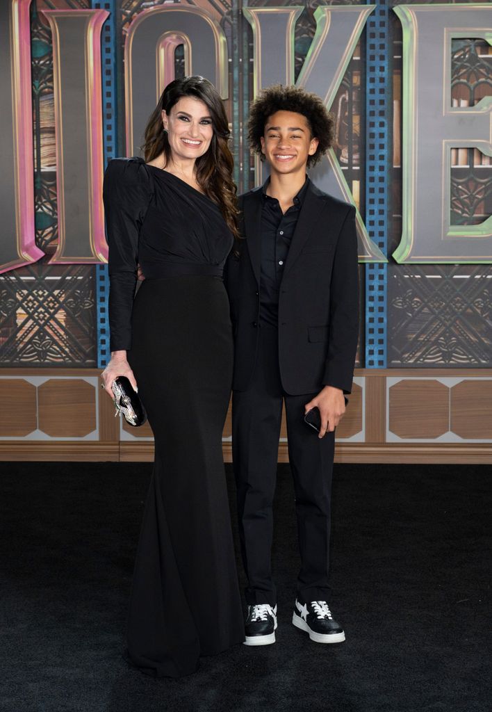 Idina Menzel with her son Walker at the premiere for Wicked