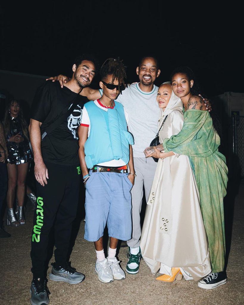 Trey, Jaden, Will, Jada Pinkett, and Willow Smith together at Coachella 2024