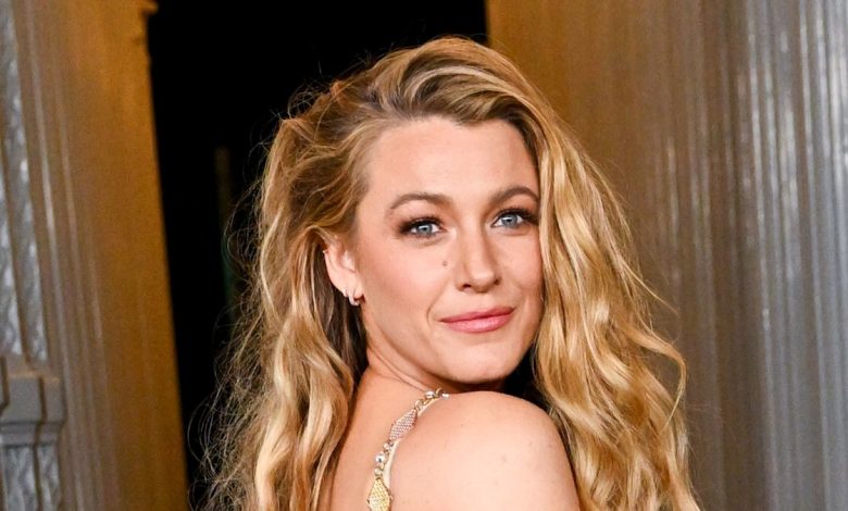 Blake Lively shows Ryan Reynolds what he's missing in bronzed leg-baring chainmail dress