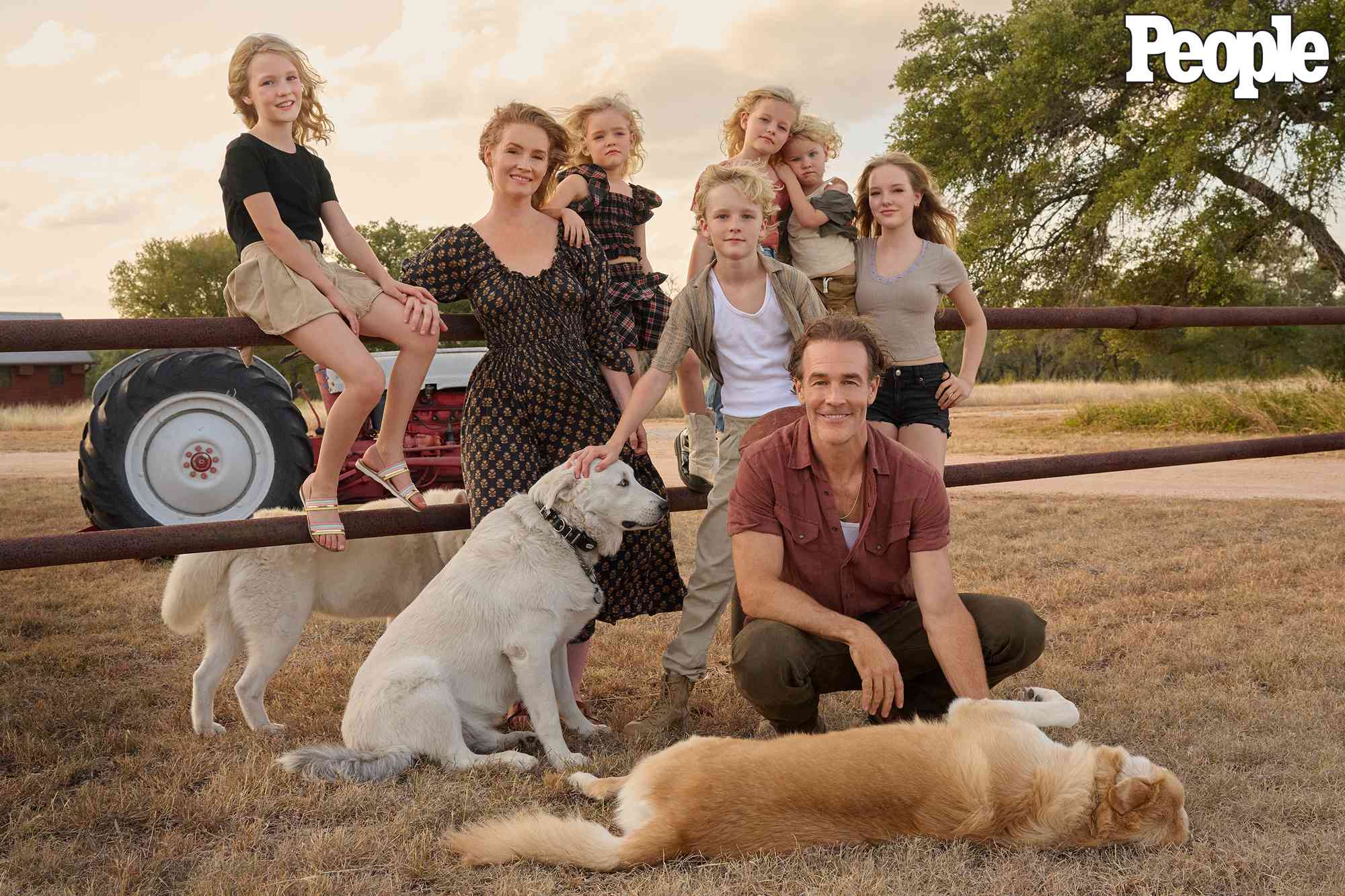 James Van Der Beek and family shot at home in Spicewood, TX on October 29, 2024. 