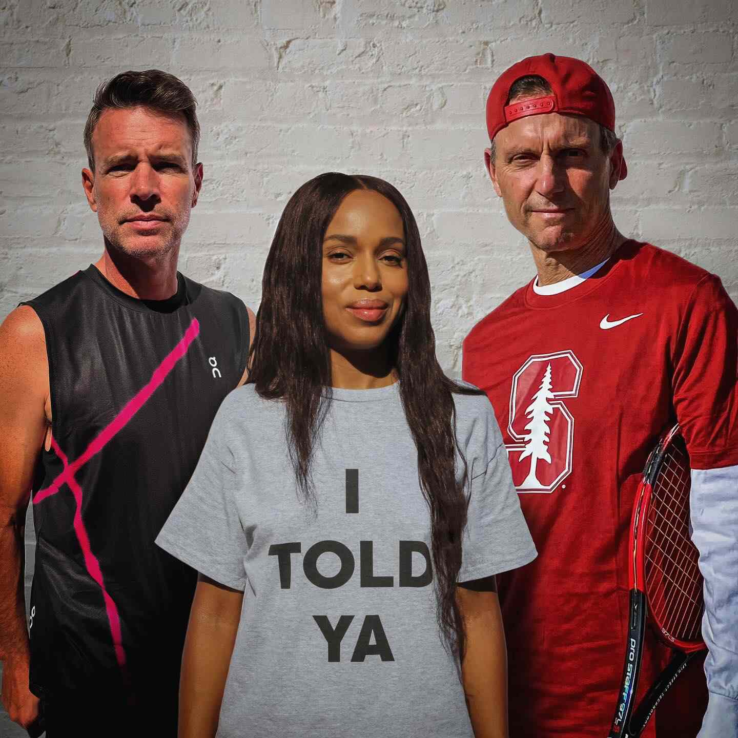 Scott Foley, Kerry Washington and Tony Goldwyn dressed up as Challengers for Halloween