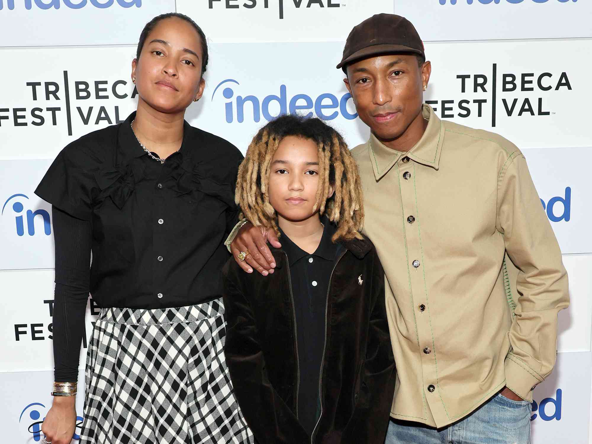 Helen Lasichanh, Rocket Ayer Williams, and Pharrell Williams attend Storytellers – Pharrell Williams With Minya Oh during the 2022 Tribeca Festivalat BMCC Tribeca PAC on June 10, 2022 in New York City