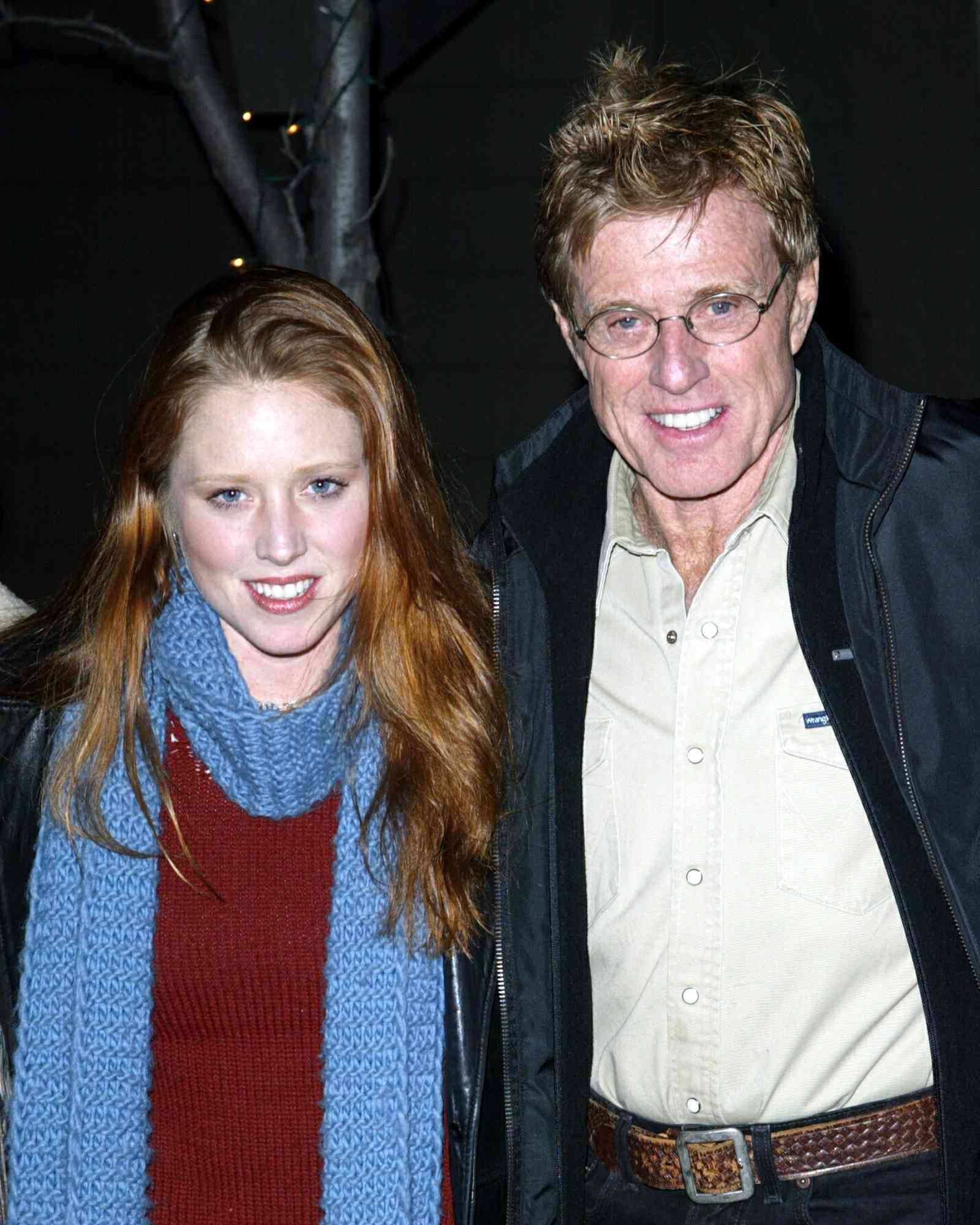 Robert Redford and daughter Amy Redford at the premiere of Cry Funny Happy at the 2003 Sundance Film Festival on January 18, 2003 in Park City, Utah