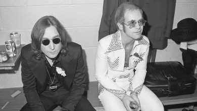 John Lennon with Elton John.