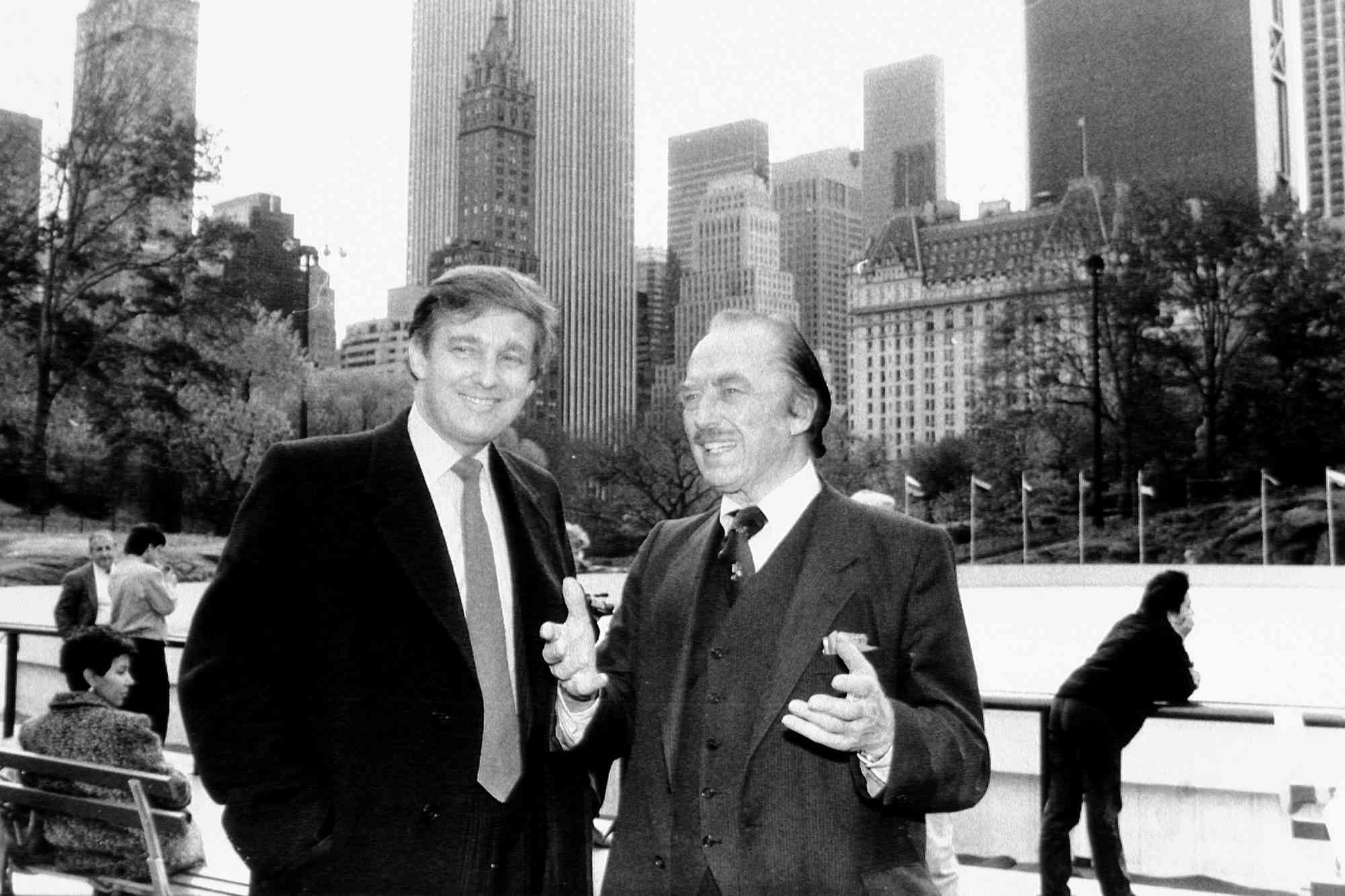 Donald Trump and father Fred Trump at opening of Wollman Rink