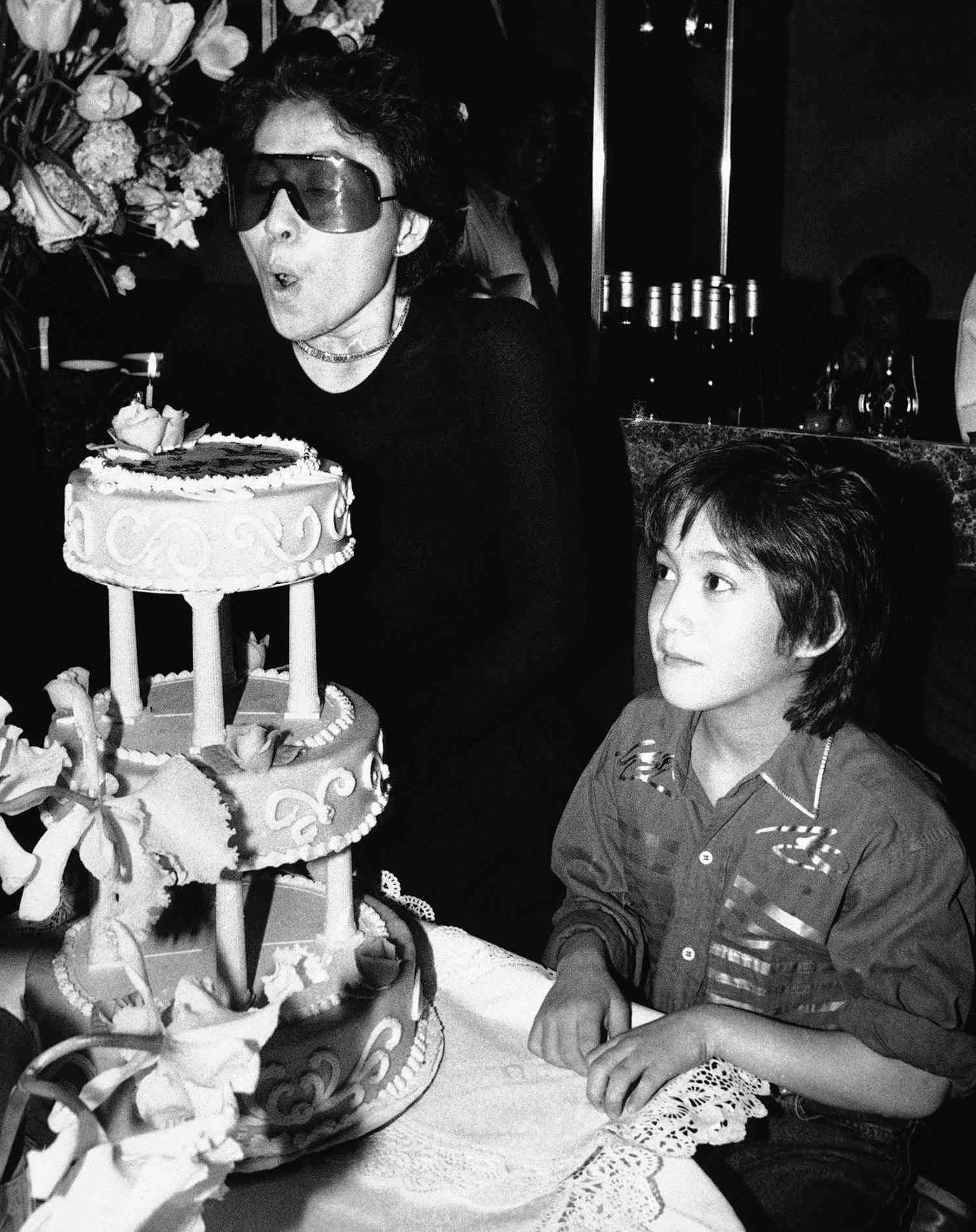 John Lennon's wife Yoko Ono, with son Sean, are shown circa 1980