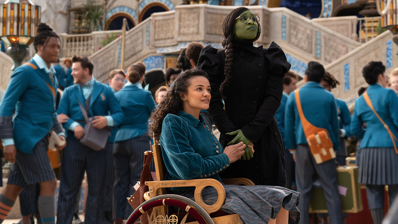 L to R: Marissa Bode is Nessarose and Cynthia Erivo is Elphaba in WICKED, directed by Jon M. Chu