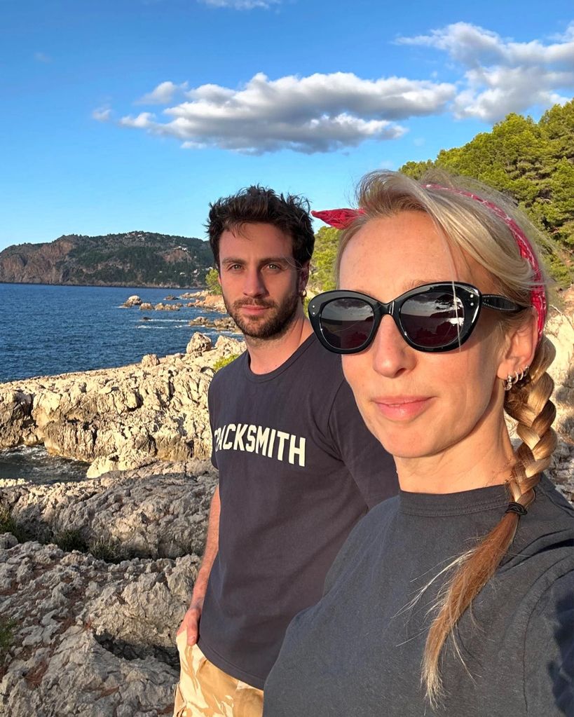 The couple enjoyed a romantic walk on the beach