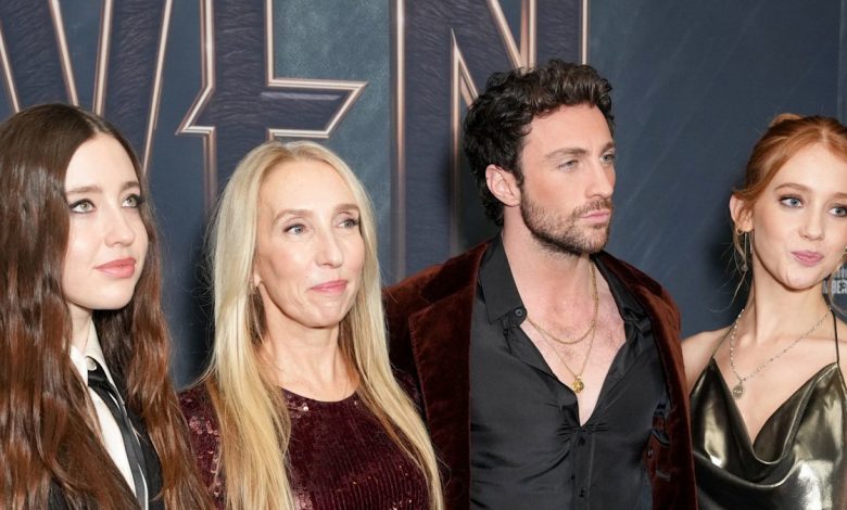 Aaron Taylor-Johnson, 34, steps out for rare outing with wife Sam, 57, and towering stepdaughters