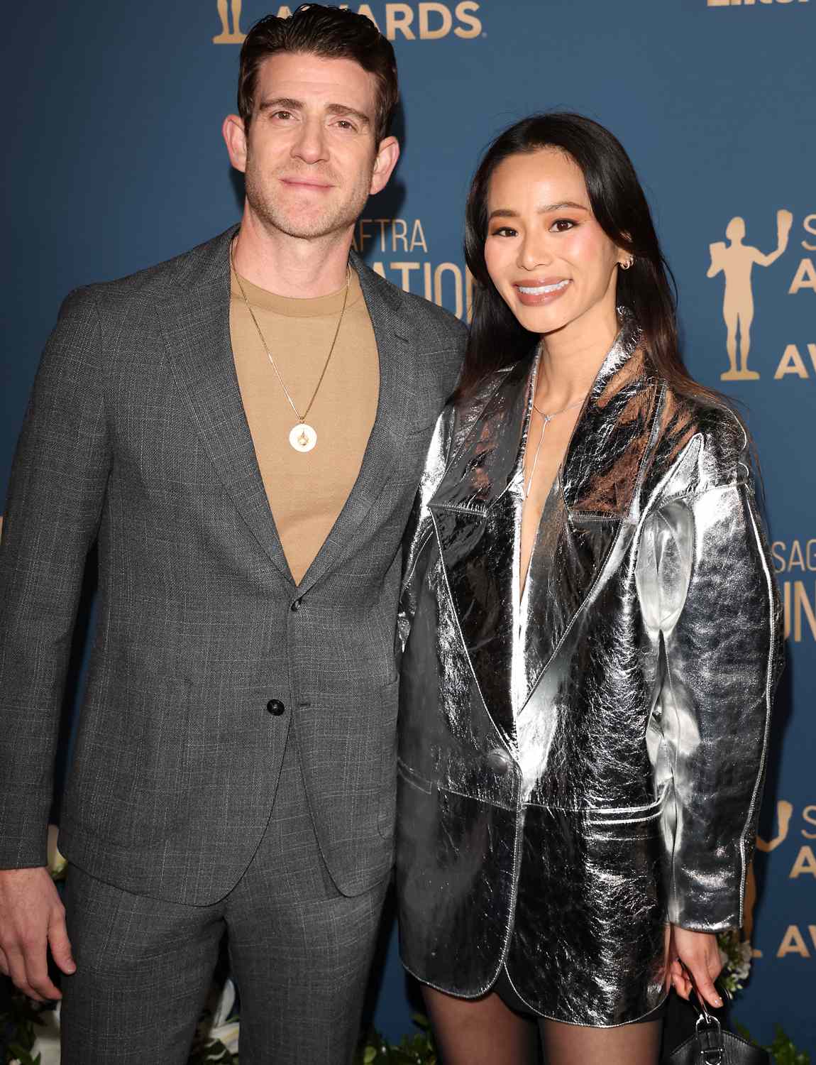 Bryan Greenberg (L) and US actress Jamie Chung arrive to the 