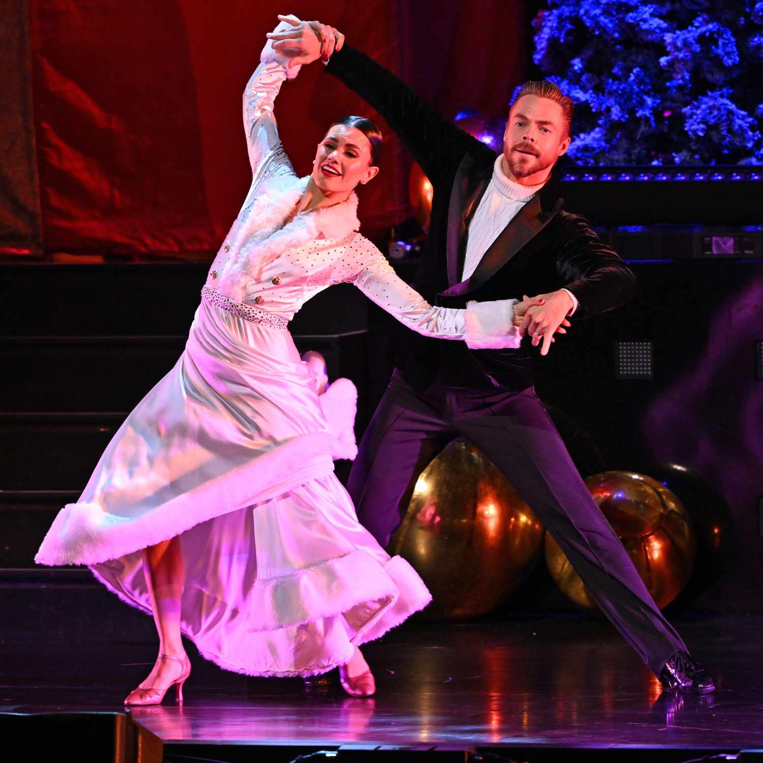 Derek Hough and his wife Hayley Erbert Hough perform during The Dance for the Holidays Tour at Hard Rock Live held at the Seminole Hard Rock Hotel & Casino, Hollywood, Florida, USA - 01 Dec 2024