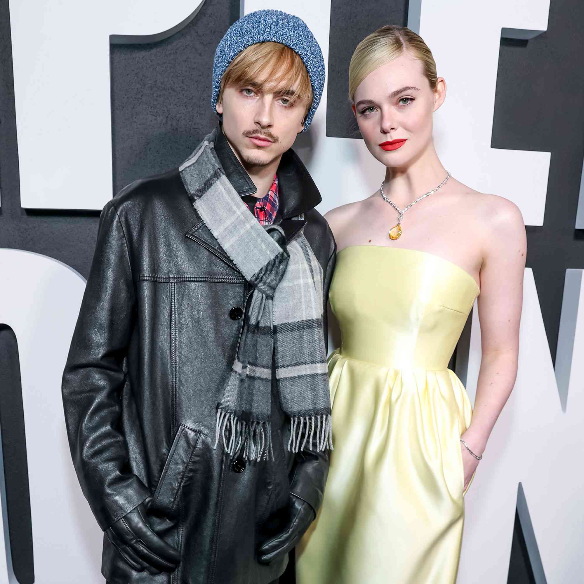 Elle Fanning and Timothee Chalamet attend the New York Premiere of A COMPLETE UNKNOWN at SVA Theatre