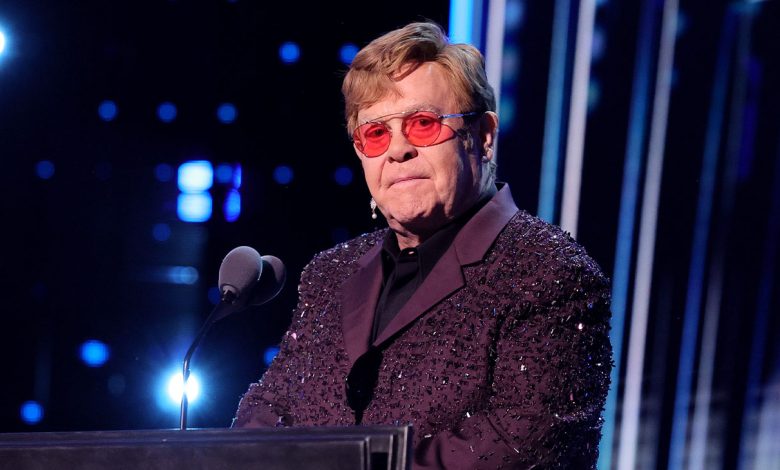 Elton John at the 2023 Rock & Roll Hall Of Fame Induction Ceremony.