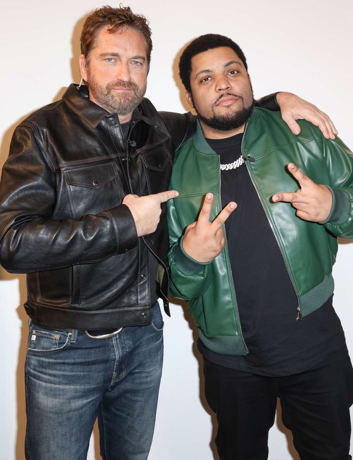 Gerard Butler and O'Shea Jackson Jr are seen at Univision's "Despierta America" morning show to promote the 