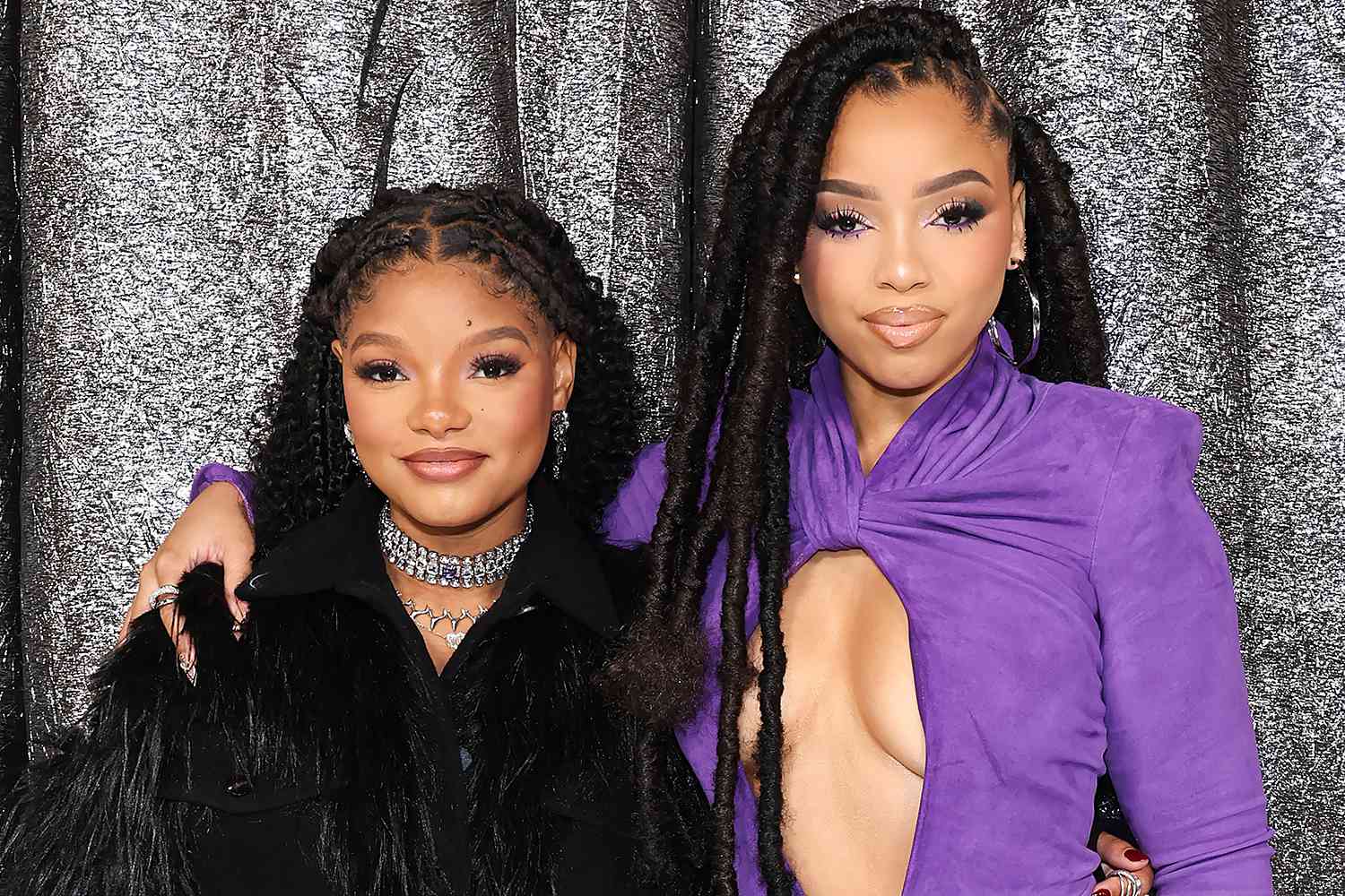 Halle Bailey and Chloe Bailey attend the World Premiere of "Renaissance: A Film By BeyoncÃÂ©" at Samuel Goldwyn Theater on November 25, 2023 in Beverly Hills, California.