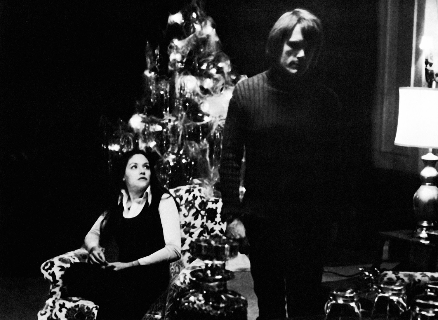 Olivia Hussey and Keir Dullea in 'Black Christmas'