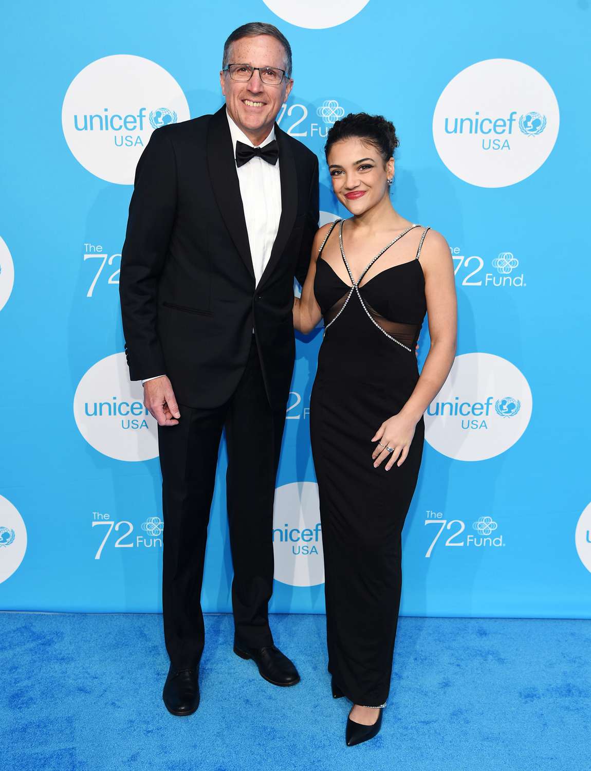 Michael J. Nyenhuis and Laurie Hernandez attends the UNICEF Gala 2024 at Cipriani Wall Street on 