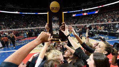 COLUMBUS, OH - DECEMBER 17: Stanford players raisethe trophy after beating Texas in the Division I Women