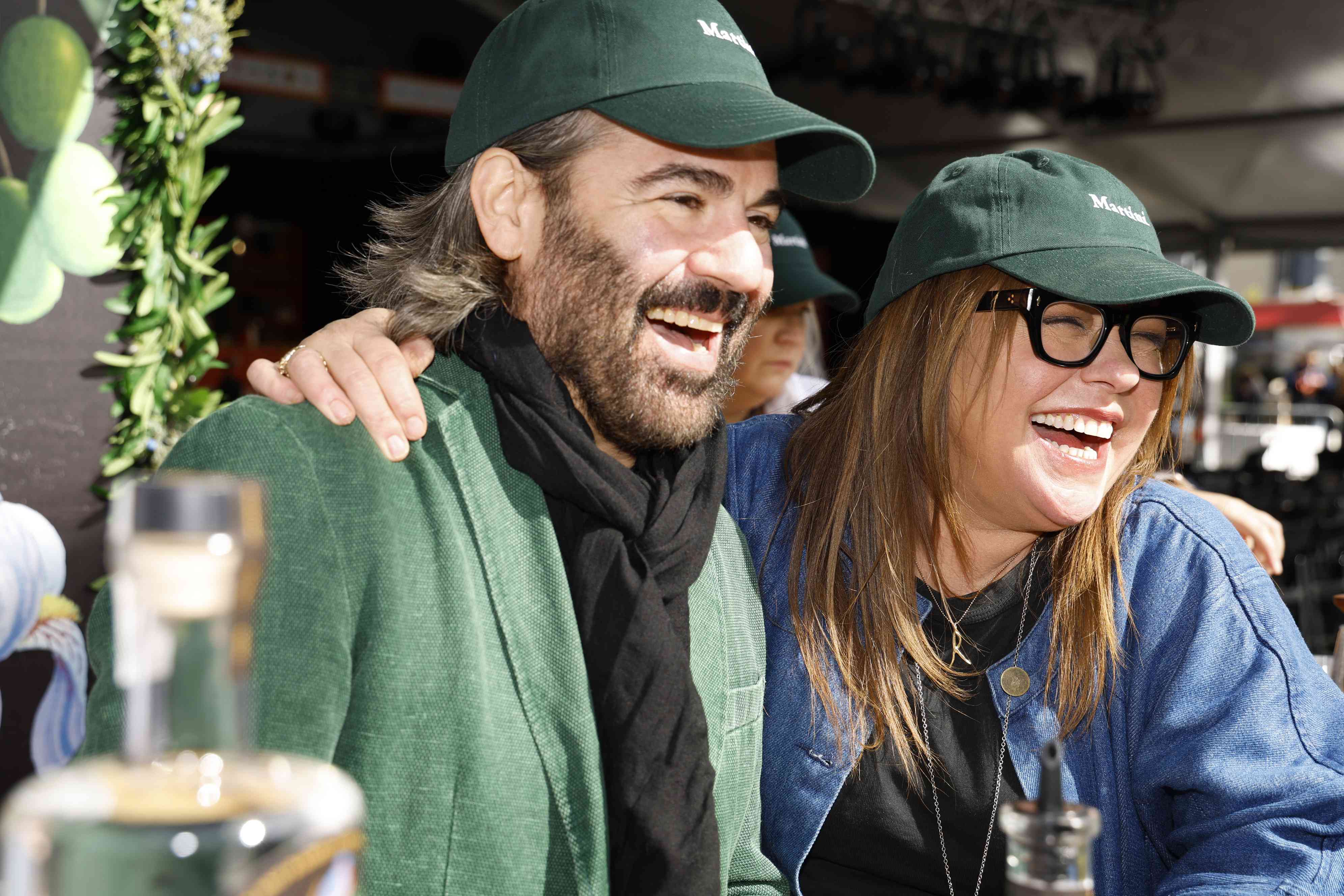 John Cusimano and Rachael Ray visit Staple Gin booth during the Food Network New York City Wine & Food Festival presented by Capital One - Grand Tasting featuring Culinary Demonstrations at Pier 76 on October 15, 2023 in New York City. 