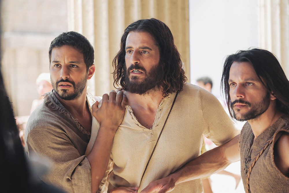 Jonathan Roumie as Jesus in The Chosen, which has drawn a huge fan base — but also some blowback — for giving its characters a more contemporary ethos.