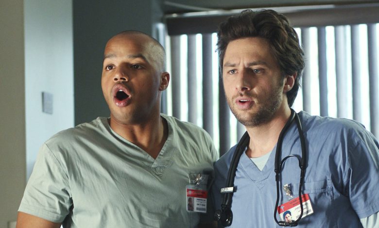 Scrubs, (from left): Donald Faison, Zach Braff,