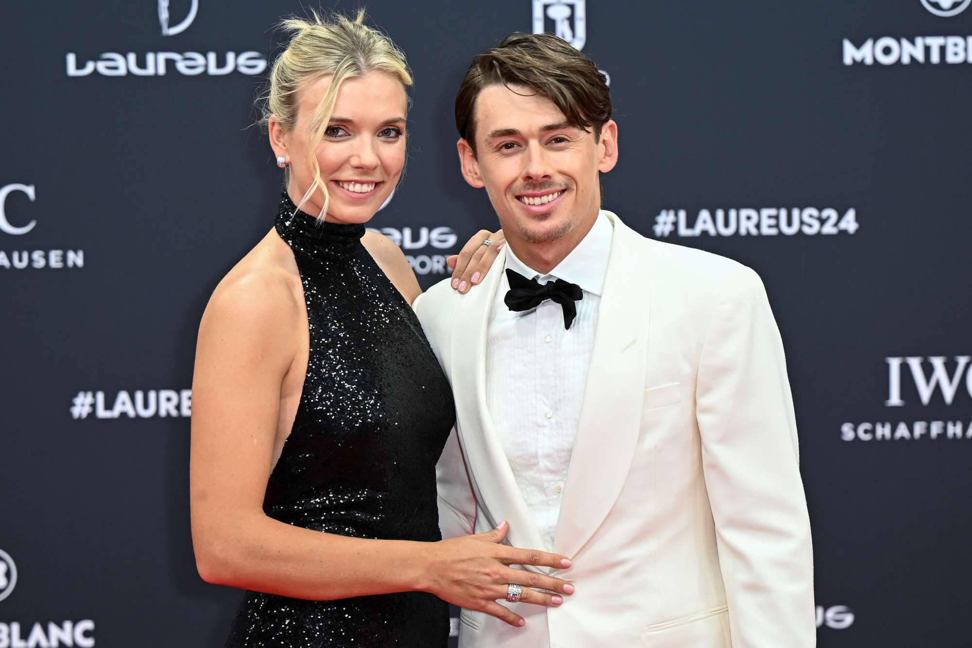 Katie Boulter and Alex de Minaur attend the red carpet at the 2024 Laureus World Sport Awards Madrid at Palacio De Cibeles on April 22, 2024 in Madrid, Spain.