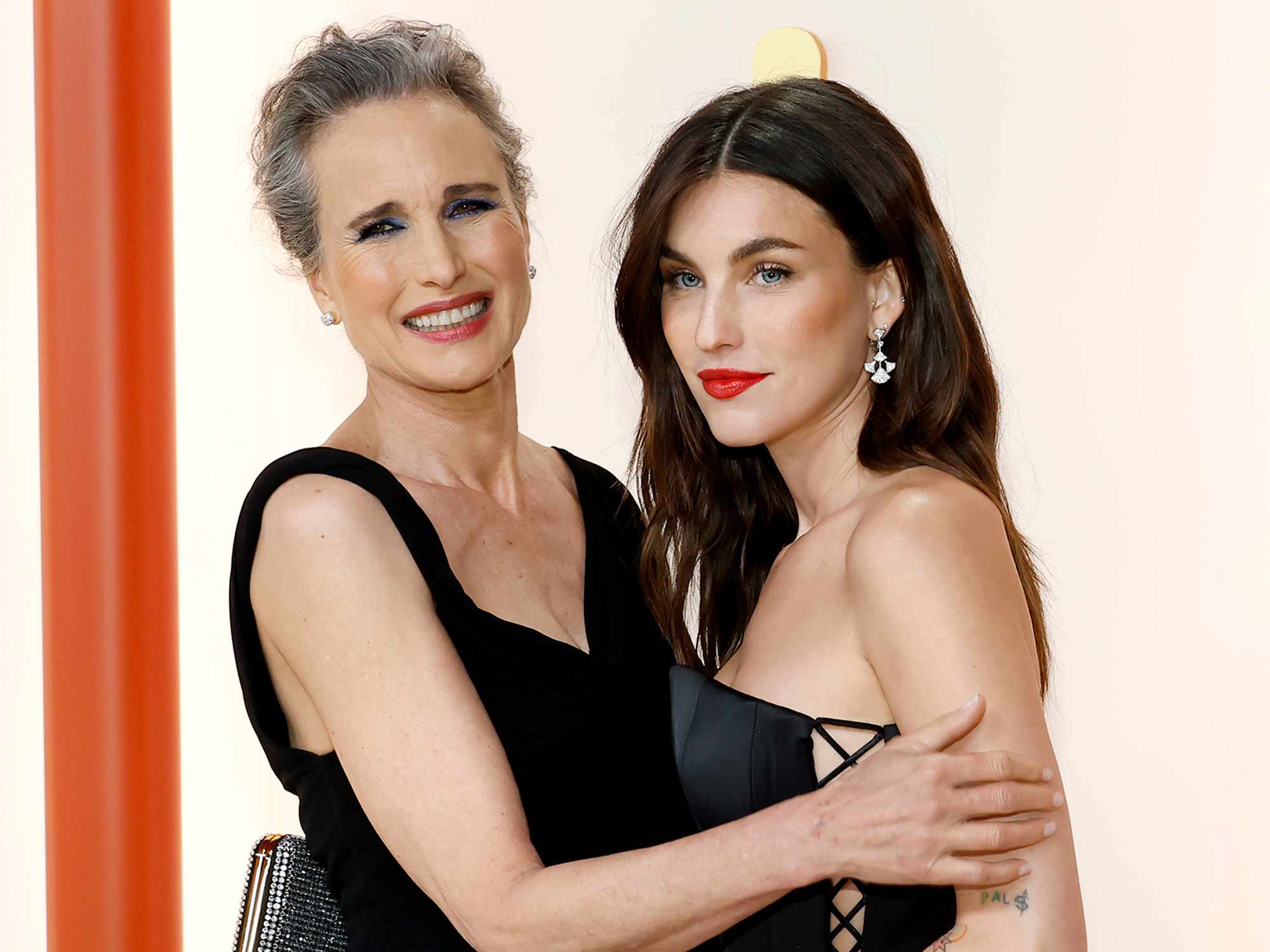 Andie MacDowell and Rainey Qualley attends the 95th Annual Academy Awards